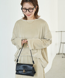 限定展開　マット ベロア オーバー ロングスリーブ トップス