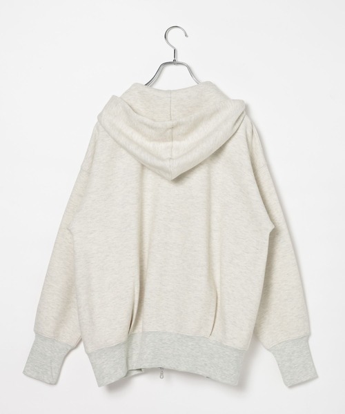 BAYFLOW（ベイフロー）の「[着丈が選べる2サイズ]クレープウィーブジップパーカー（パーカー・レディース・ヘザーグレー/チャコール/オフホワイト・SMALL/MEDIUM）」の19枚目の写真