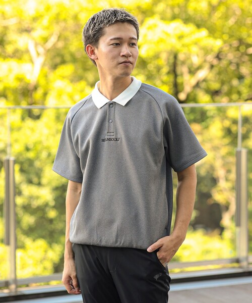 BEAMS GOLF(ビームスゴルフ)の「ORANGE LABEL / クレリック ツイル ポロ(ポロシャツ・メンズ・ネイビー/グレー/サックスブルー・S/L/XL/M)」の1枚目の写真