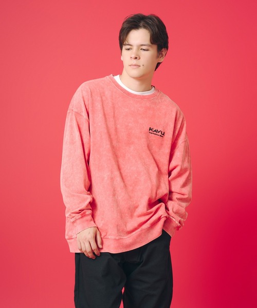 KAVU(カブー)の「KAVU/カブー Chemical wash LS Tee/ケミカルウォッシュ ロングスリーブ Tシャツ(Tシャツ/カットソー・メンズ・ブラック/サンドグレー/レッド/イエロー・X-LARGE/MEDIUM/LARGE)」の4枚目の写真