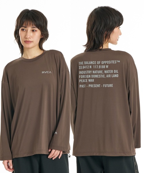 RVCA（ルーカ）の「RVCA ウィメンズ OPPOSITE LS TEE ロンT 【2026年秋冬モデル】/ルーカドローコード付きバックプリント長袖ロンT（Tシャツ/カットソー・レディース・ブルー系その他/ブラウン/オフホワイト/ブラック・SMALL/MEDIUM）」の4枚目の写真