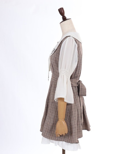 axes femme（アクシーズファム）の「ネクタイ付姫袖セットアップ（ワンピース・レディース・ブラウン/ブラック・FREE）」の15枚目の写真