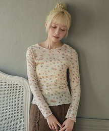 小花柄メローカットソー / flower mellow top