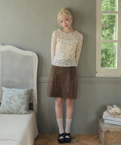 LiLIN（リリン）の「小花柄メローカットソー / flower mellow top（Tシャツ/カットソー・レディース・アイボリー/グレー・FREE）」の15枚目の写真