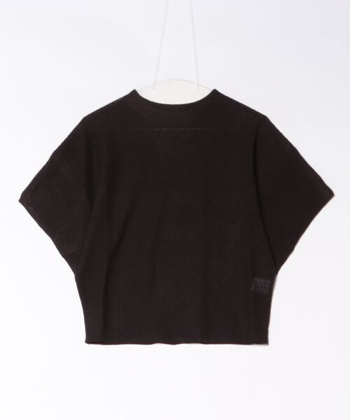 LAULEN(ローレン)の「mesh knit half sleeve tops /メッシュニットハーフスリーブトップス(ニット/セーター・レディース・チャコールグレー/ブラウン/アイボリー/ブラック・FREE)」の4枚目の写真