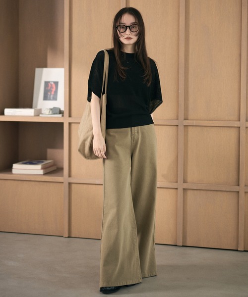 LAULEN(ローレン)の「mesh knit half sleeve tops /メッシュニットハーフスリーブトップス(ニット/セーター・レディース・チャコールグレー/ブラウン/アイボリー/ブラック・FREE)」の11枚目の写真
