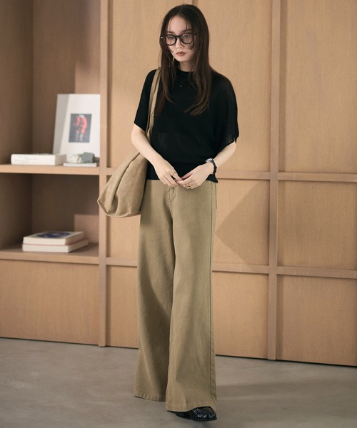 LAULEN(ローレン)の「mesh knit half sleeve tops /メッシュニットハーフスリーブトップス(ニット/セーター・レディース・チャコールグレー/ブラウン/アイボリー/ブラック・FREE)」の13枚目の写真