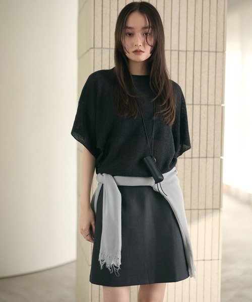 LAULEN(ローレン)の「mesh knit half sleeve tops /メッシュニットハーフスリーブトップス(ニット/セーター・レディース・チャコールグレー/ブラウン/アイボリー/ブラック・FREE)」の18枚目の写真
