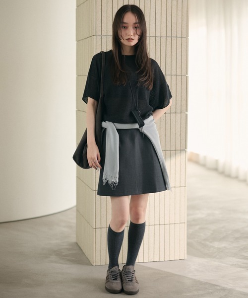 LAULEN(ローレン)の「mesh knit half sleeve tops /メッシュニットハーフスリーブトップス(ニット/セーター・レディース・チャコールグレー/ブラウン/アイボリー/ブラック・FREE)」の21枚目の写真