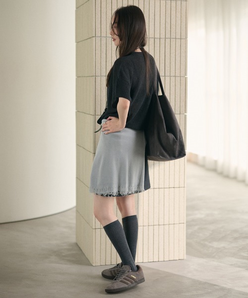 LAULEN(ローレン)の「mesh knit half sleeve tops /メッシュニットハーフスリーブトップス(ニット/セーター・レディース・チャコールグレー/ブラウン/アイボリー/ブラック・FREE)」の22枚目の写真