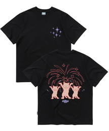  火パンパン ネコショー Tシャツ [ブラック]