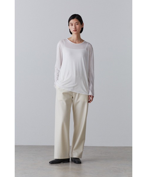 YLEVE(イレーヴ)の「BOURRIENNE × YLEVE / WOOL JERSEY TR / WORKER(その他パンツ・レディース・ホワイト/ネイビー・0/1/2)」の10枚目の写真