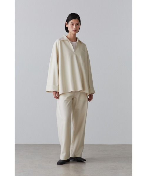 YLEVE(イレーヴ)の「BOURRIENNE × YLEVE / WOOL JERSEY TR / WORKER(その他パンツ・レディース・ホワイト/ネイビー・0/1/2)」の11枚目の写真
