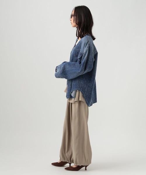 BAYFLOW（ベイフロー）の「[秋の羽織りに]ノーカラーデニムシャツ（シャツ/ブラウス・レディース・ブルー系その他/インディゴブルー・FREE）」の14枚目の写真