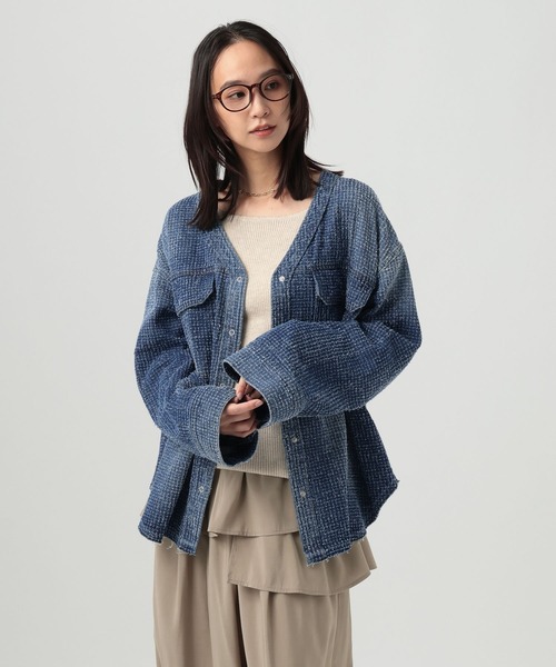 BAYFLOW（ベイフロー）の「[秋の羽織りに]ノーカラーデニムシャツ（シャツ/ブラウス・レディース・ブルー系その他/インディゴブルー・FREE）」の16枚目の写真