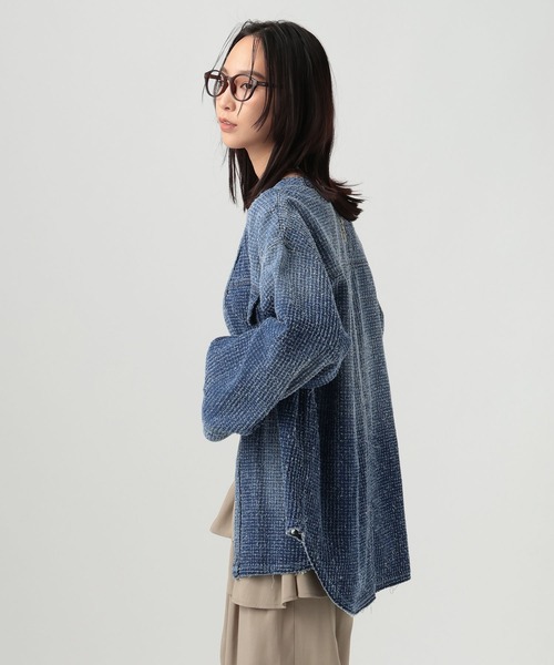 BAYFLOW（ベイフロー）の「[秋の羽織りに]ノーカラーデニムシャツ（シャツ/ブラウス・レディース・ブルー系その他/インディゴブルー・FREE）」の18枚目の写真
