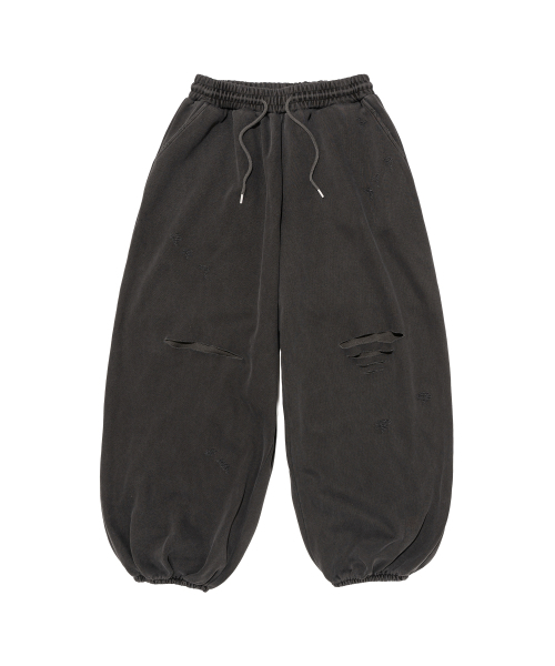 CARGOBROS FOR WOMAN(カーゴブロスフォーウィメン)の「ヴィンテージダメージ PIGMENT ジョガー(ブラック)(スウェットパンツ・レディース・その他・FREE)」の1枚目の写真