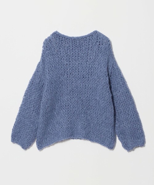 BEAUTY&YOUTH UNITED ARROWS(ビューティーアンドユースユナイテッドアローズ)の「ウールナイロンモヘヤ ルーズ ニットプルオーバー(ニット/セーター・レディース・ライム/コバルトブルー/オフホワイト・FREE)」の4枚目の写真