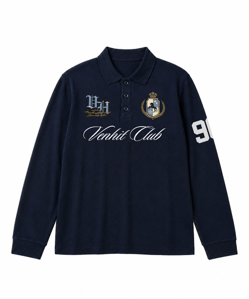 VENHIT(ベンヒット)の「HERITAGE POLO ロングスリーブ(Tシャツ/カットソー・レディース・ブラック/ネイビー/ホワイト・LARGE/MEDIUM)」の3枚目の写真