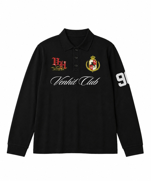 VENHIT(ベンヒット)の「HERITAGE POLO ロングスリーブ(Tシャツ/カットソー・レディース・ブラック/ネイビー/ホワイト・LARGE/MEDIUM)」の2枚目の写真