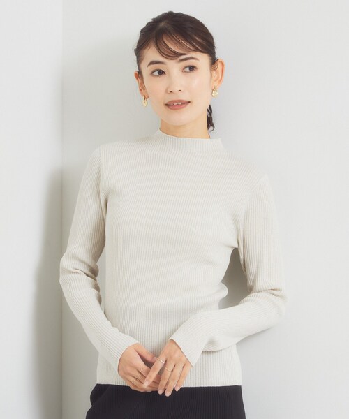 ITS'DEMO(イッツデモ)の「ラメリブボトルネックニット(ニット/セーター・レディース・ブラック/ダークブラウン/ピンク/アイボリー・00)」の1枚目の写真