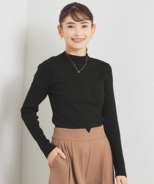 ITS'DEMO(イッツデモ)の「ラメリブボトルネックニット(ニット/セーター・レディース・ブラック/ダークブラウン/ピンク/アイボリー・00)」の9枚目の写真