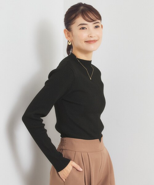 ITS'DEMO(イッツデモ)の「ラメリブボトルネックニット(ニット/セーター・レディース・ブラック/ダークブラウン/ピンク/アイボリー・00)」の10枚目の写真