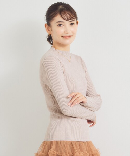 ITS'DEMO(イッツデモ)の「ラメリブボトルネックニット(ニット/セーター・レディース・ブラック/ダークブラウン/ピンク/アイボリー・00)」の17枚目の写真