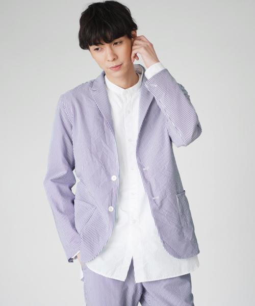 green label relaxing（グリーンレーベルリラクシング）の「KC 2WAY SCR シャツジャケット◆（テーラードジャケット・メンズ・ネイビー/ライトブルー・SMALL/LARGE/MEDIUM/X-SMALL/X-LARGE）」の2枚目の写真
