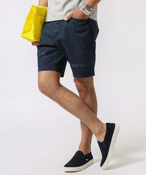 NANO universe（ナノユニバース）の「ハンドリメイクハーフパンツ（その他パンツ・メンズ・ホワイト/カーキ/ベージュ/ネイビー・SMALL/LARGE/MEDIUM）」の4枚目の写真