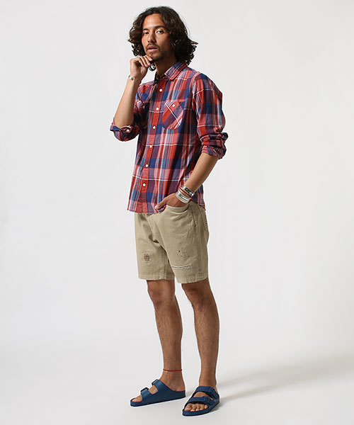 NANO universe（ナノユニバース）の「ハンドリメイクハーフパンツ（その他パンツ・メンズ・ホワイト/カーキ/ベージュ/ネイビー・SMALL/LARGE/MEDIUM）」の12枚目の写真