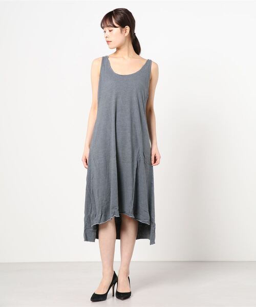 v::room(ヴィルーム)の「【V::ROOM 】ブイ ルーム/ silk noil cachion jersey dress (ワンピース・レディース・ネイビー/ホワイト/チャコールグレー・XX-SMALL/X-SMALL/SMALL)」の2枚目の写真