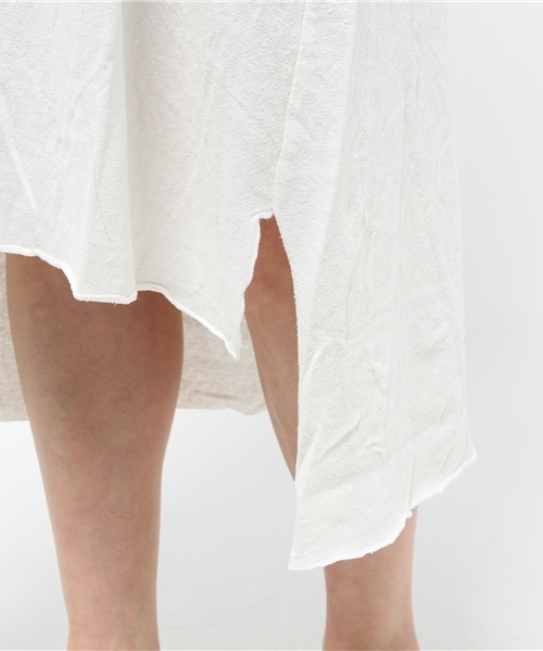 v::room(ヴィルーム)の「【V::ROOM 】ブイ ルーム/ silk noil cachion jersey dress (ワンピース・レディース・ネイビー/ホワイト/チャコールグレー・XX-SMALL/X-SMALL/SMALL)」の8枚目の写真