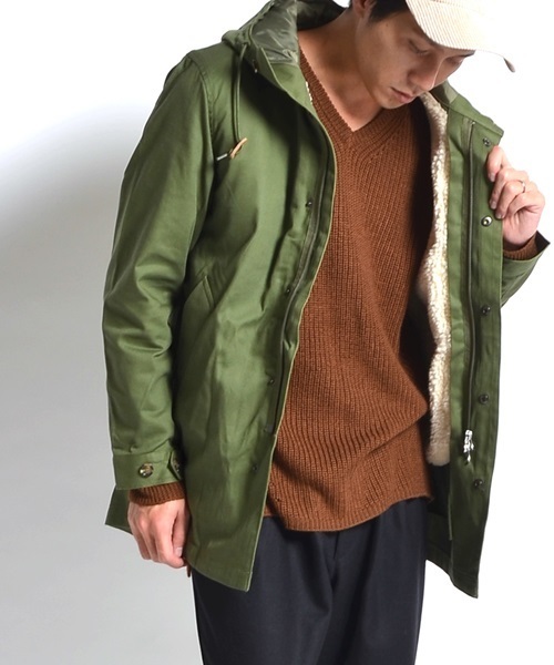 SHIPS GENERAL SUPPLY（シップスジェネラルサプライ）の「SHIPS GENERAL SUPPLY: デタッチャブル フィッシュテールパーカー■（モッズコート・メンズ・オリーブ/ネイビー・LARGE/SMALL/MEDIUM/X-LARGE）」の2枚目の写真