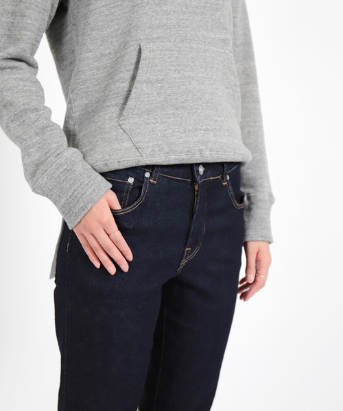 D.M.G.（ドミンゴ）の「[D.M.G. / ディーエムジー]　11ozストレッチデニム5Pアンクルスリムジーンズ（デニムパンツ・レディース・ワンウォッシュ・SS/S/L/M）」の6枚目の写真