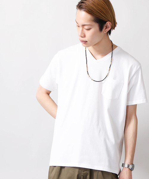 WEGO（ウィゴー）の「WEGO/CaliforniaコットンVポケットTシャツ（Tシャツ/カットソー・メンズ・ロイヤルブルー/ブラック/サックスブルー/ホワイト・SMALL/MEDIUM/LARGE/X-LARGE）」の2枚目の写真