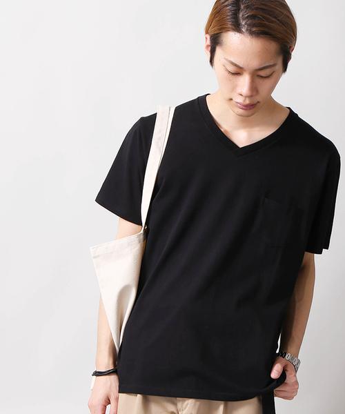 WEGO（ウィゴー）の「WEGO/CaliforniaコットンVポケットTシャツ（Tシャツ/カットソー・メンズ・ロイヤルブルー/ブラック/サックスブルー/ホワイト・SMALL/MEDIUM/LARGE/X-LARGE）」の3枚目の写真