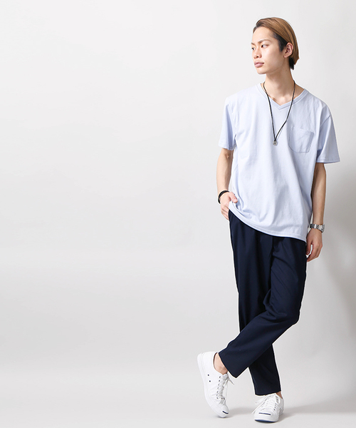 WEGO（ウィゴー）の「WEGO/CaliforniaコットンVポケットTシャツ（Tシャツ/カットソー・メンズ・ロイヤルブルー/ブラック/サックスブルー/ホワイト・SMALL/MEDIUM/LARGE/X-LARGE）」の18枚目の写真