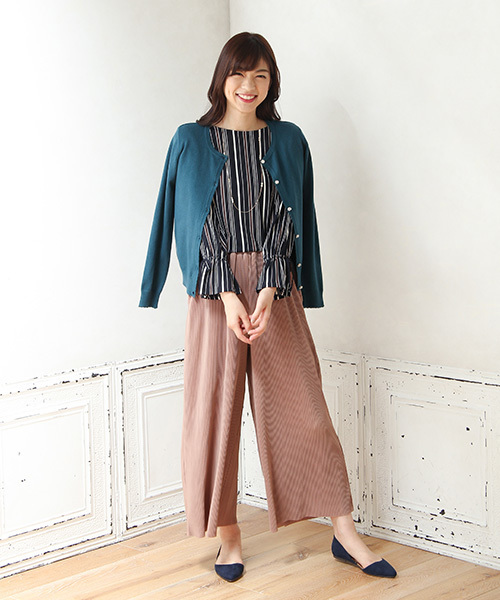 PLEATS PLEASE レッド プリーツ ガウチョパンツ PLEATS PLEASE レッド