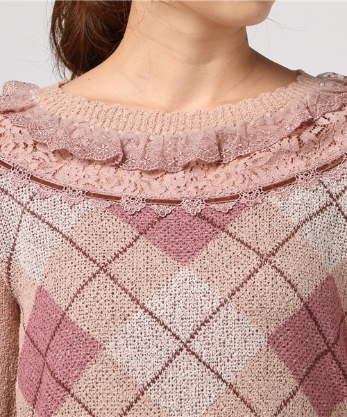 LIZLISAアーガイル柄ニットセーター　ピンク　モカ　当時物 LIZLISAアーガイル柄ニットセーター ピンク モカ 当時物 - メルカリ