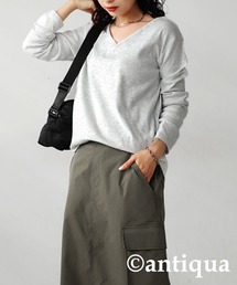 antiqua | ベーシックコットンフライスVネックロンT(Tシャツ/カットソー)