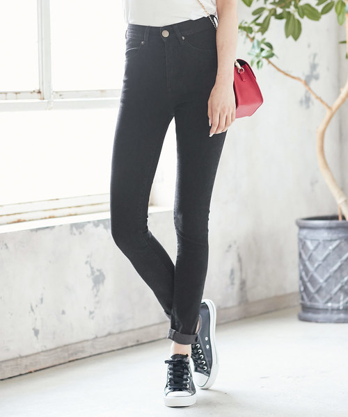 KOBE LETTUCE（コウベレタス）の「ハイウエストストレッチスキニーデニムパンツ（デニムパンツ・レディース・インディゴブルー/ワンウォッシュ/ブルー/ブラック/ブラック系その他/ブラック系その他2・LL/M/L/S/SS）」の3枚目の写真