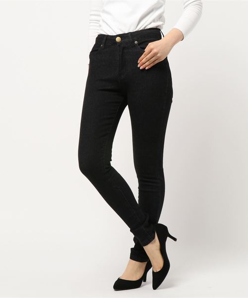 KOBE LETTUCE（コウベレタス）の「ハイウエストストレッチスキニーデニムパンツ（デニムパンツ・レディース・インディゴブルー/ワンウォッシュ/ブルー/ブラック/ブラック系その他/ブラック系その他2・LL/M/L/S/SS）」の4枚目の写真