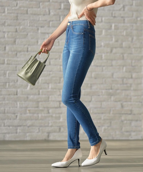 KOBE LETTUCE（コウベレタス）の「ハイウエストストレッチスキニーデニムパンツ（デニムパンツ・レディース・インディゴブルー/ワンウォッシュ/ブルー/ブラック/ブラック系その他/ブラック系その他2・LL/M/L/S/SS）」の9枚目の写真