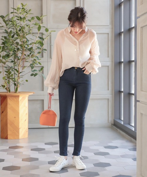 KOBE LETTUCE（コウベレタス）の「ハイウエストストレッチスキニーデニムパンツ（デニムパンツ・レディース・インディゴブルー/ワンウォッシュ/ブルー/ブラック/ブラック系その他/ブラック系その他2・LL/M/L/S/SS）」の8枚目の写真