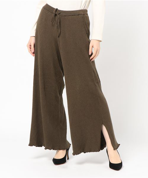 RAY CASSIN(レイカズン)の「スリット入りニットワイドパンツ(その他パンツ・レディース・マスタード/杢グレー/ワイン・FREE)」の17枚目の写真