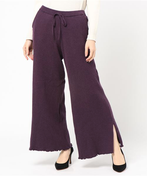 RAY CASSIN(レイカズン)の「スリット入りニットワイドパンツ(その他パンツ・レディース・マスタード/杢グレー/ワイン・FREE)」の16枚目の写真