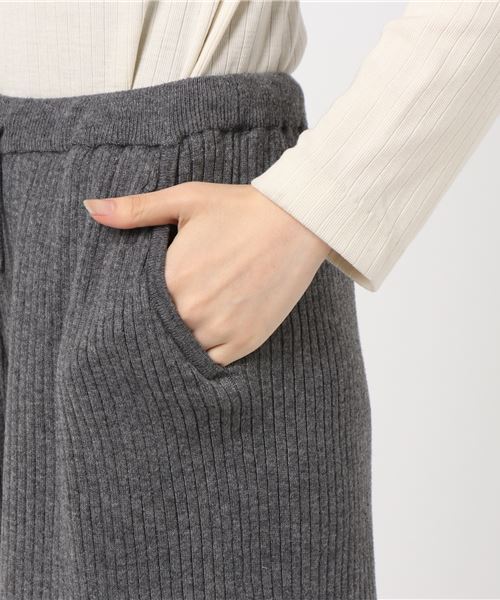 RAY CASSIN(レイカズン)の「スリット入りニットワイドパンツ(その他パンツ・レディース・マスタード/杢グレー/ワイン・FREE)」の8枚目の写真