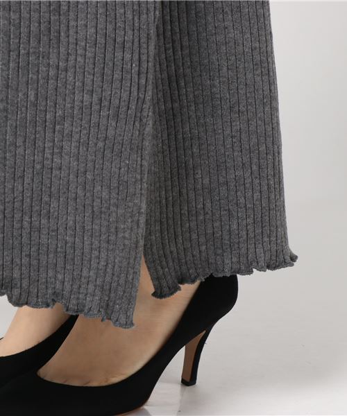 RAY CASSIN(レイカズン)の「スリット入りニットワイドパンツ(その他パンツ・レディース・マスタード/杢グレー/ワイン・FREE)」の10枚目の写真