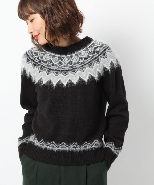 laboratory work（ラボラトリーワーク）の「ノルディック柄ニットプルオーバー（ニット/セーター・レディース・グレー/ブラック/ホワイト・MEDIUM）」の2枚目の写真